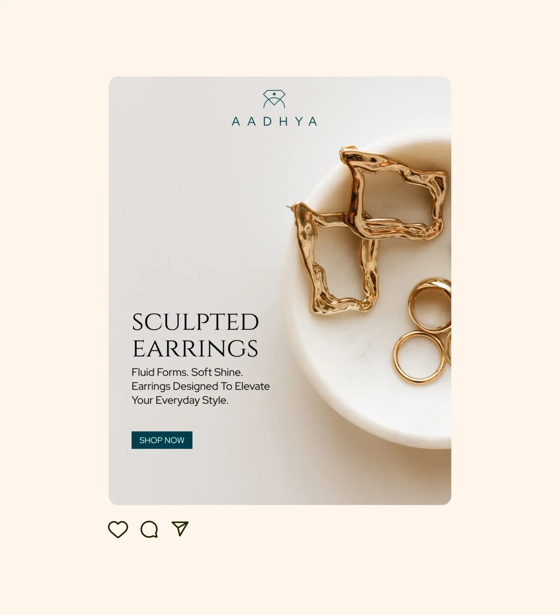 Aadhya Sculpted Earrings Social Post