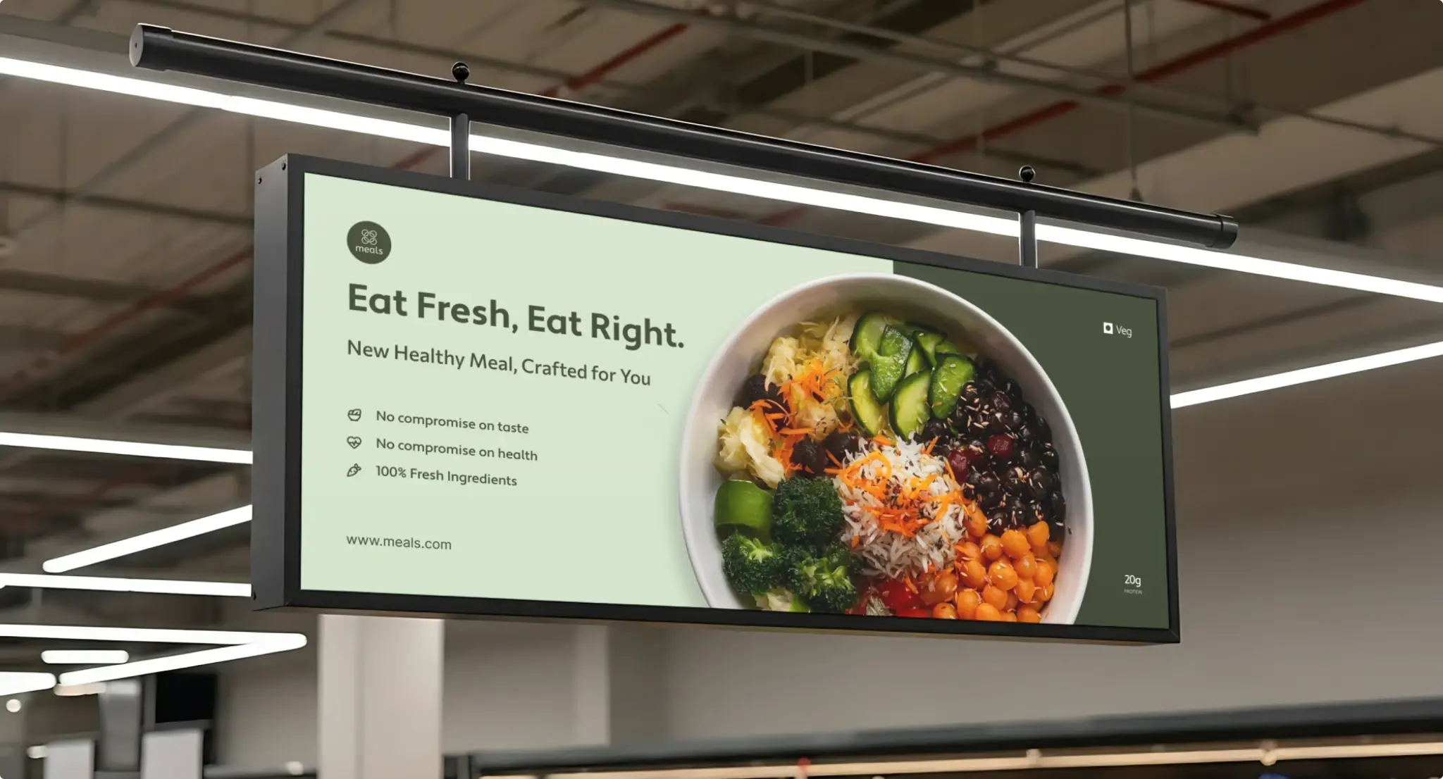 Meals Overhead Retail Banner Display