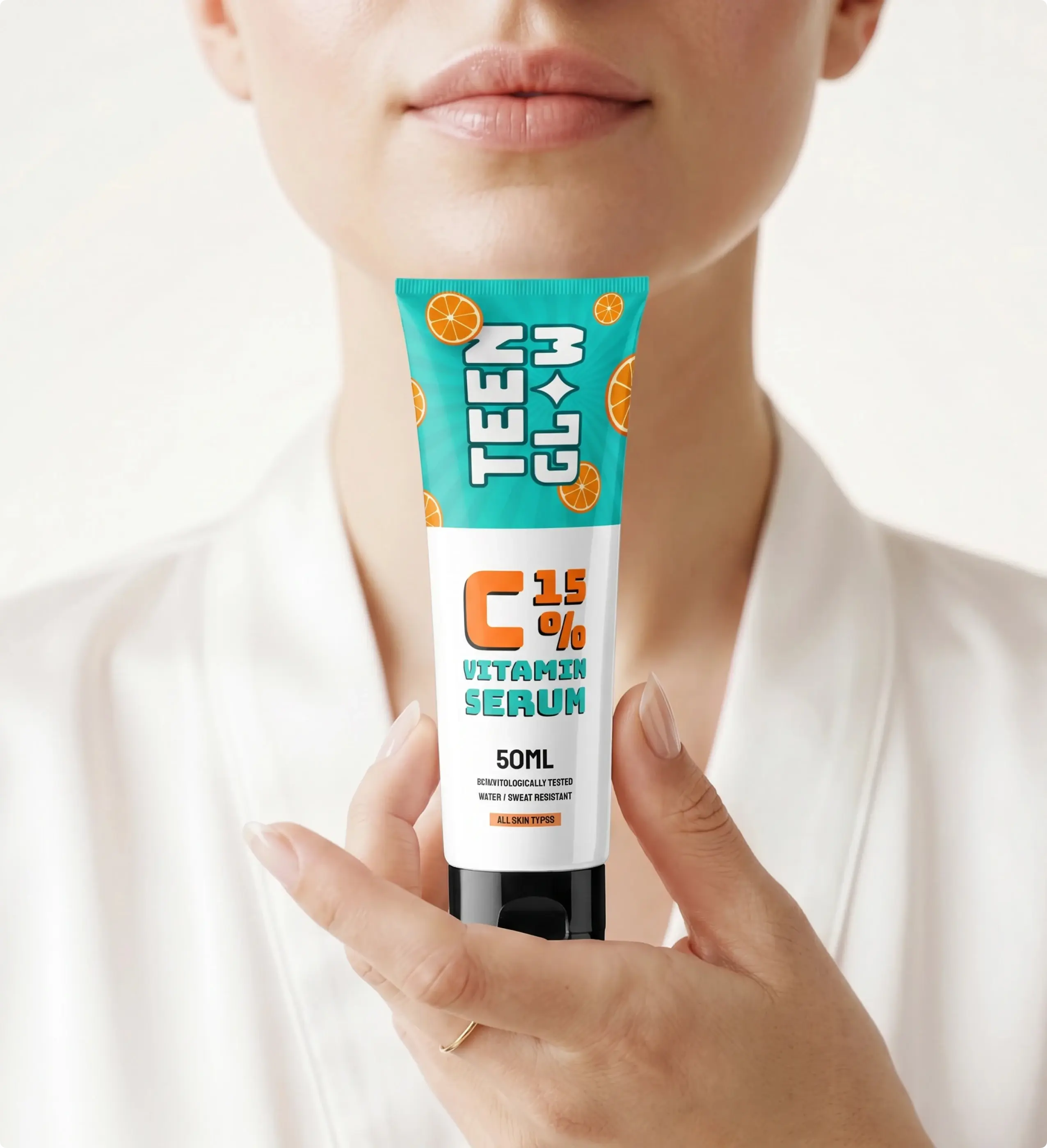 Teen Glow Sunscreen Application on Model