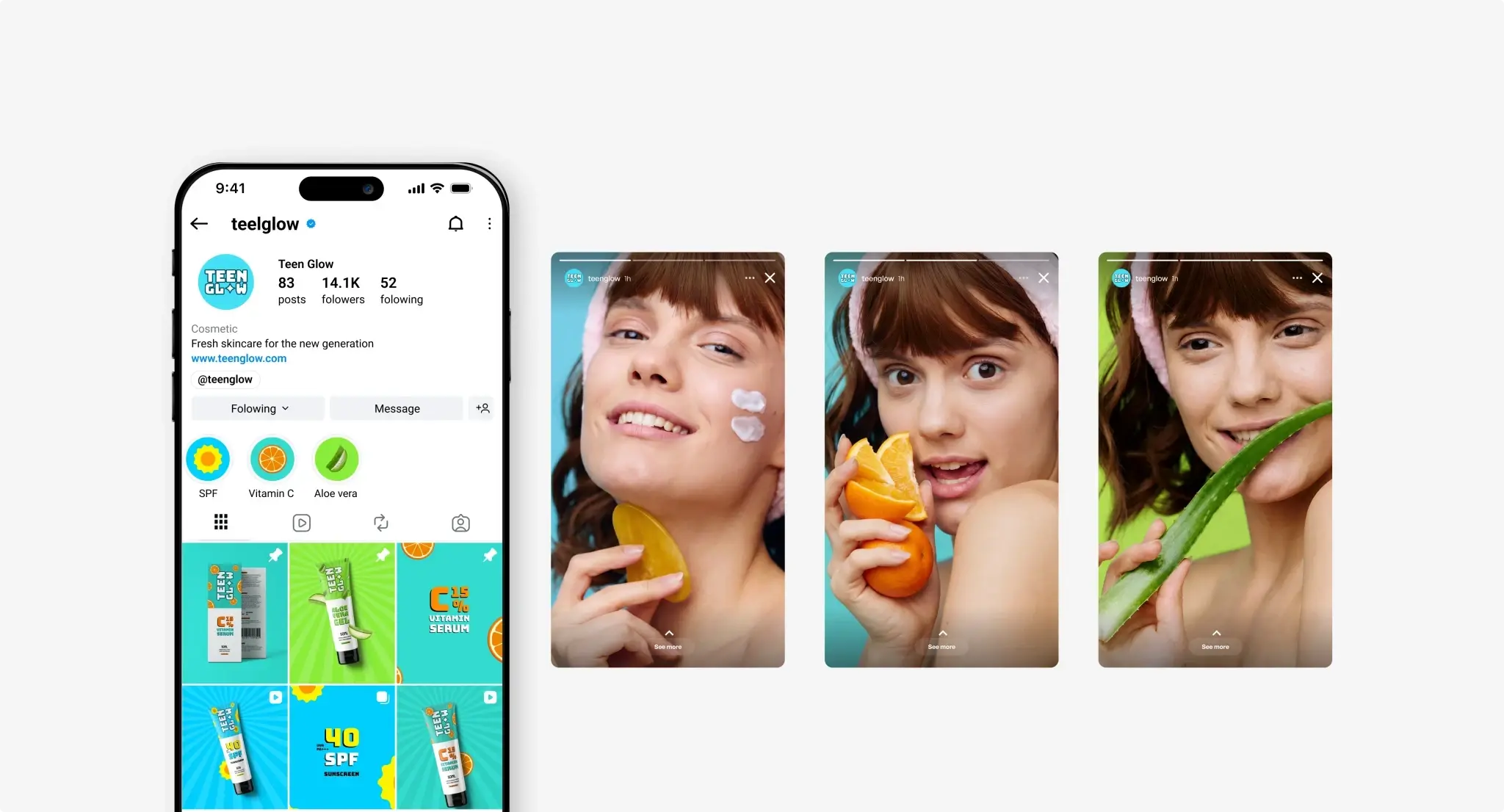 Teen Glow Campaign Lookbook Spread